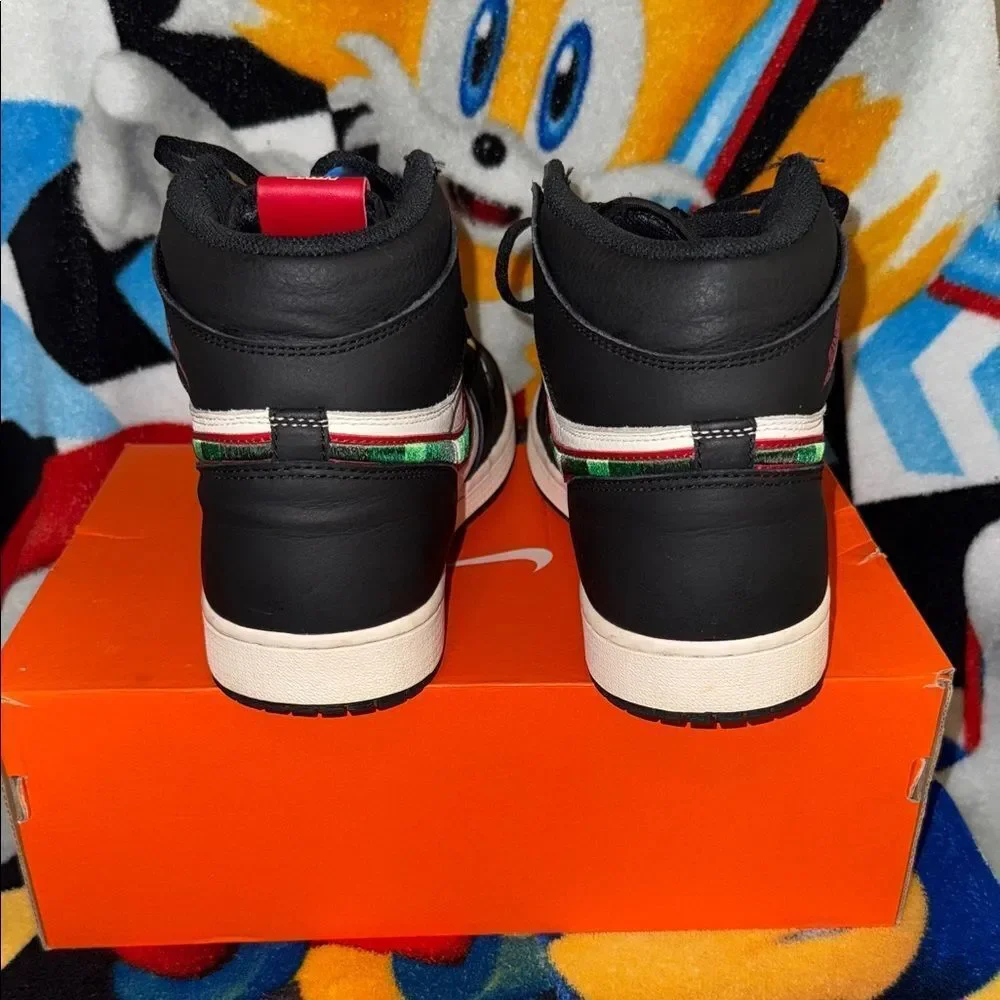 Air Jordan retro 1 Shoes Black White Red Green
